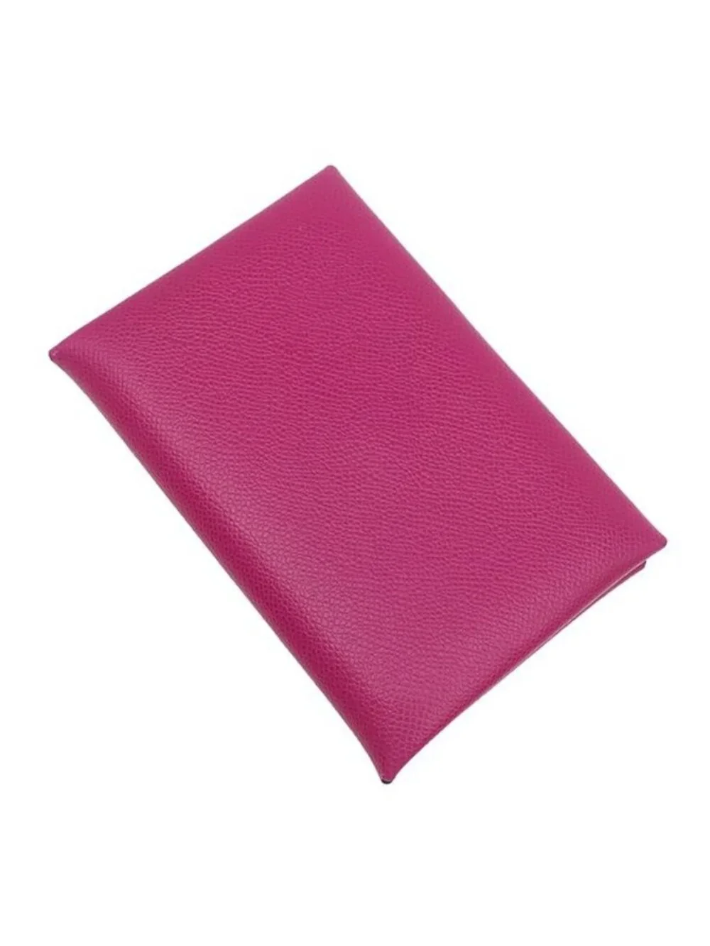 Hermes Card Case Calvi Leather Veau Madame Rose Purple Silver Business